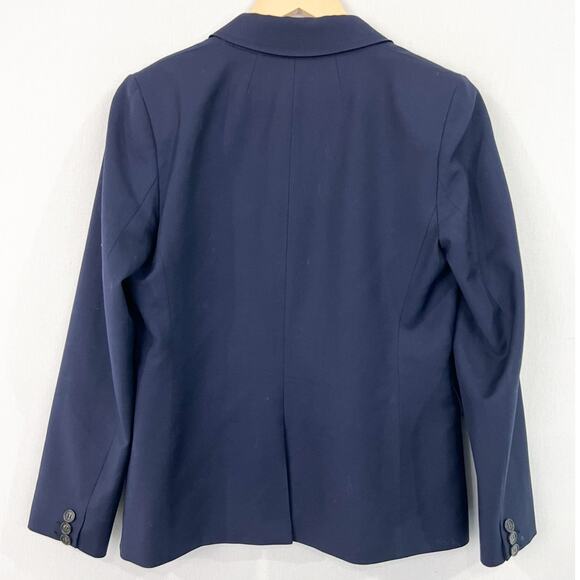 J.Crew Women's Navy Wool Blazer Jacket 6 Super 120's Tailored Italian Schoolboy - Picture 3 of 8